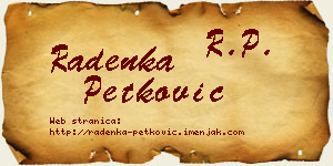 Radenka Petković vizit kartica